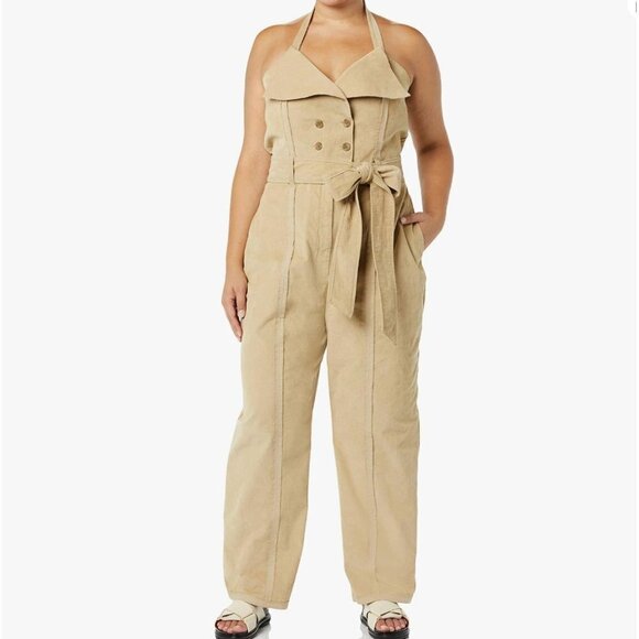 Making the Cut Corduroy Deconstructed Jumpsuit Beige NWT Medium Yannik Zamboni - Picture 1 of 15